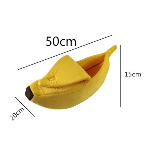 Banana-shaped pet bed