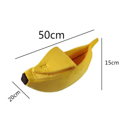 Banana-shaped pet bed