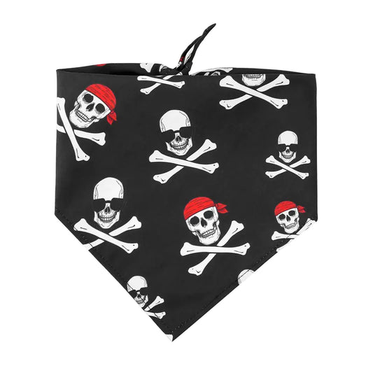 Pirate-style scarf with skull designs