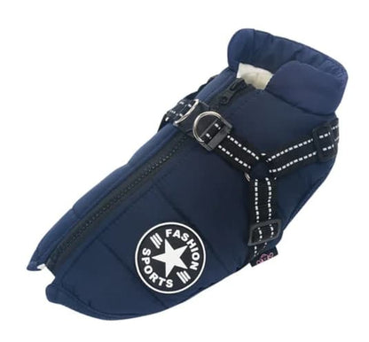 Giacca imbottita con pettorina integrata per cani