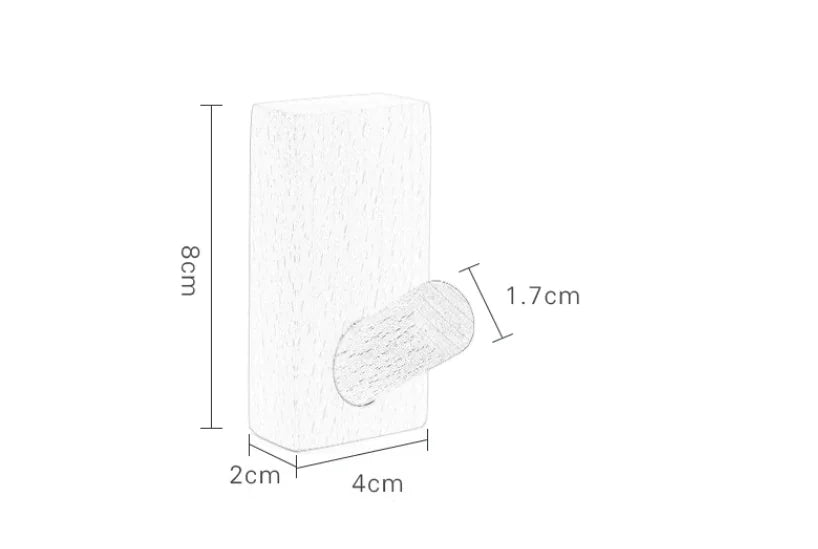 Ganchos de Pared de Madera Maciza